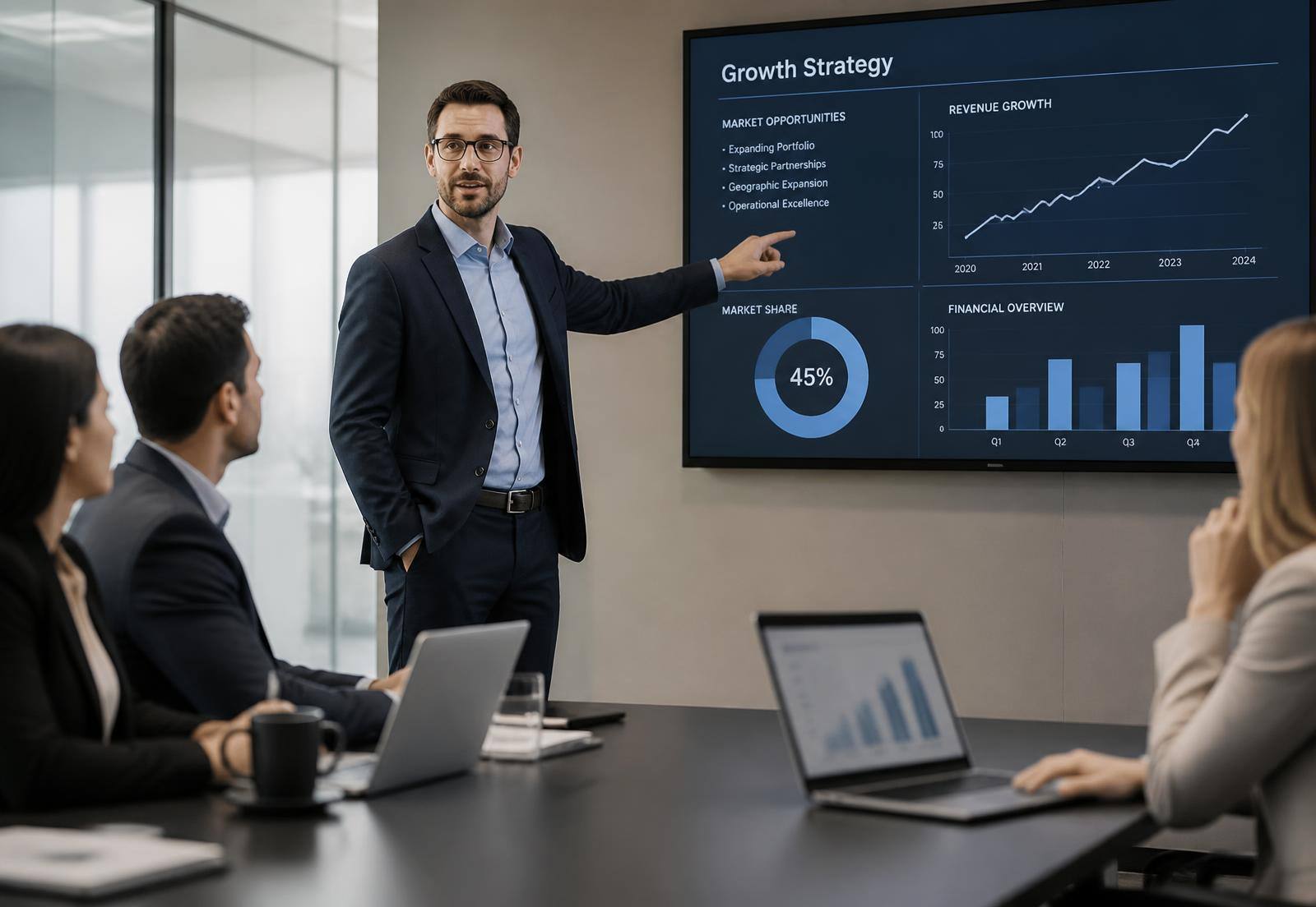 Financial-market professionals planning regional business growth